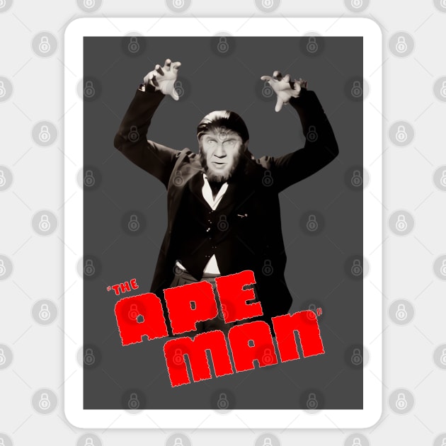 The Ape Man - Bela Lugosi - Poverty Row Horror Sticker by wildzerouk